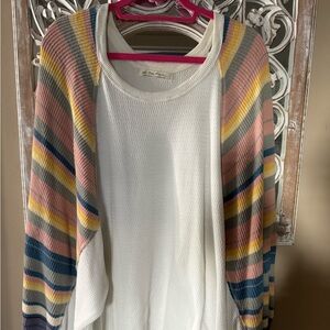 We The Free White Ribbed Sweater